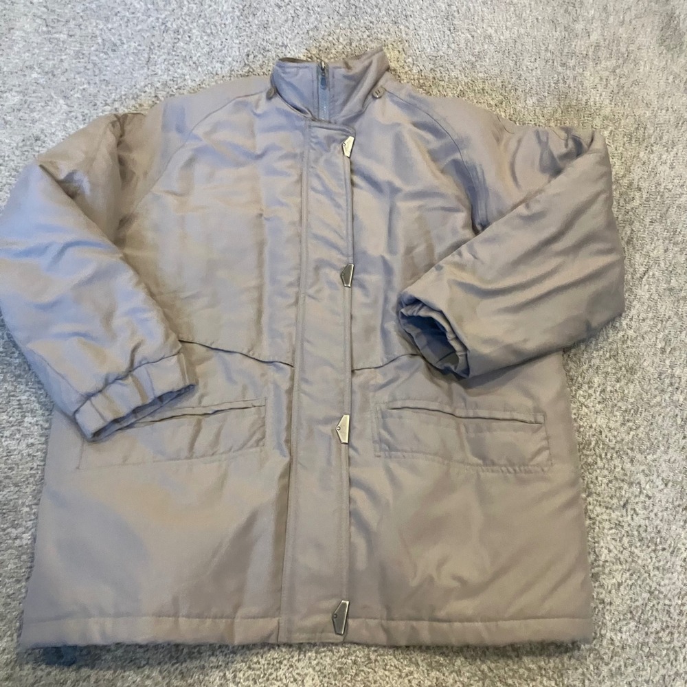 Vintage Tudor Court Haband Womens Tan Insulated Parka Jacket Taupe Size Large